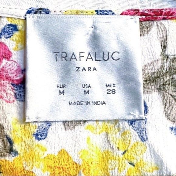 Zara Trafaluc NWT Floral Knit Trim Fringed Kimono Cardigan Size M Swim Cover Up - Picture 7 of 9